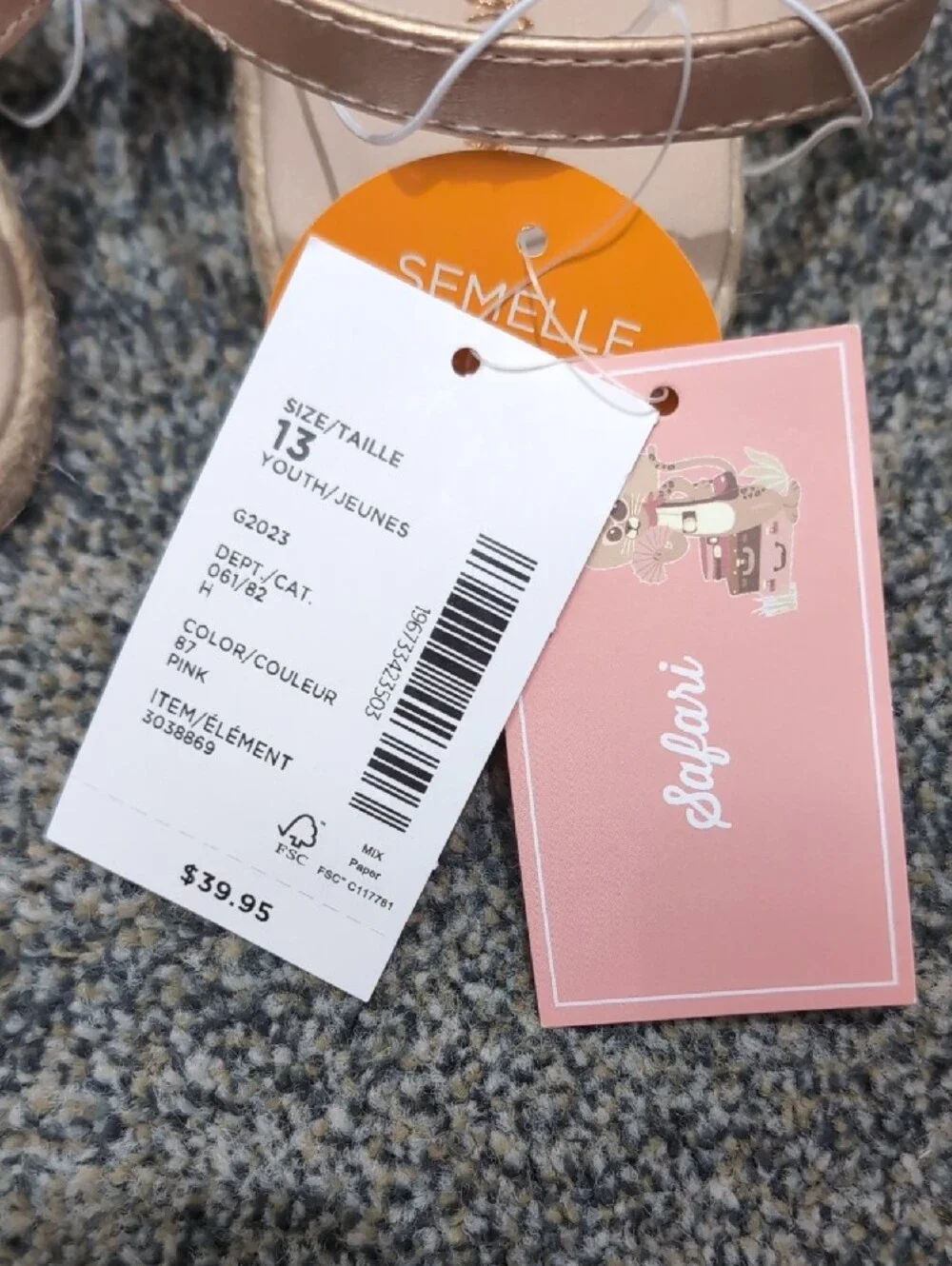 NEW Gymboree Rose Gold Floral Strap Sandals Size 13